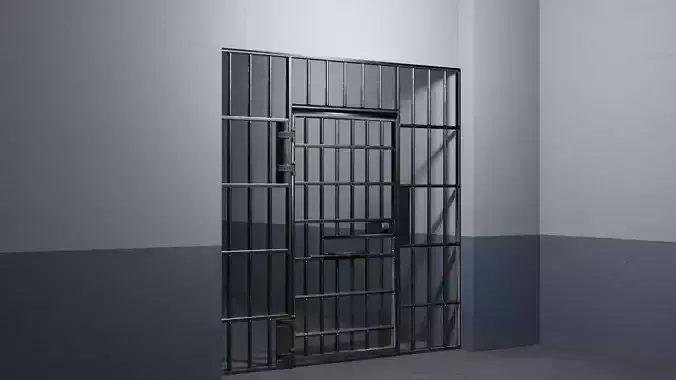 Prison bar door - PBR Game Ready low-poly 3D model
