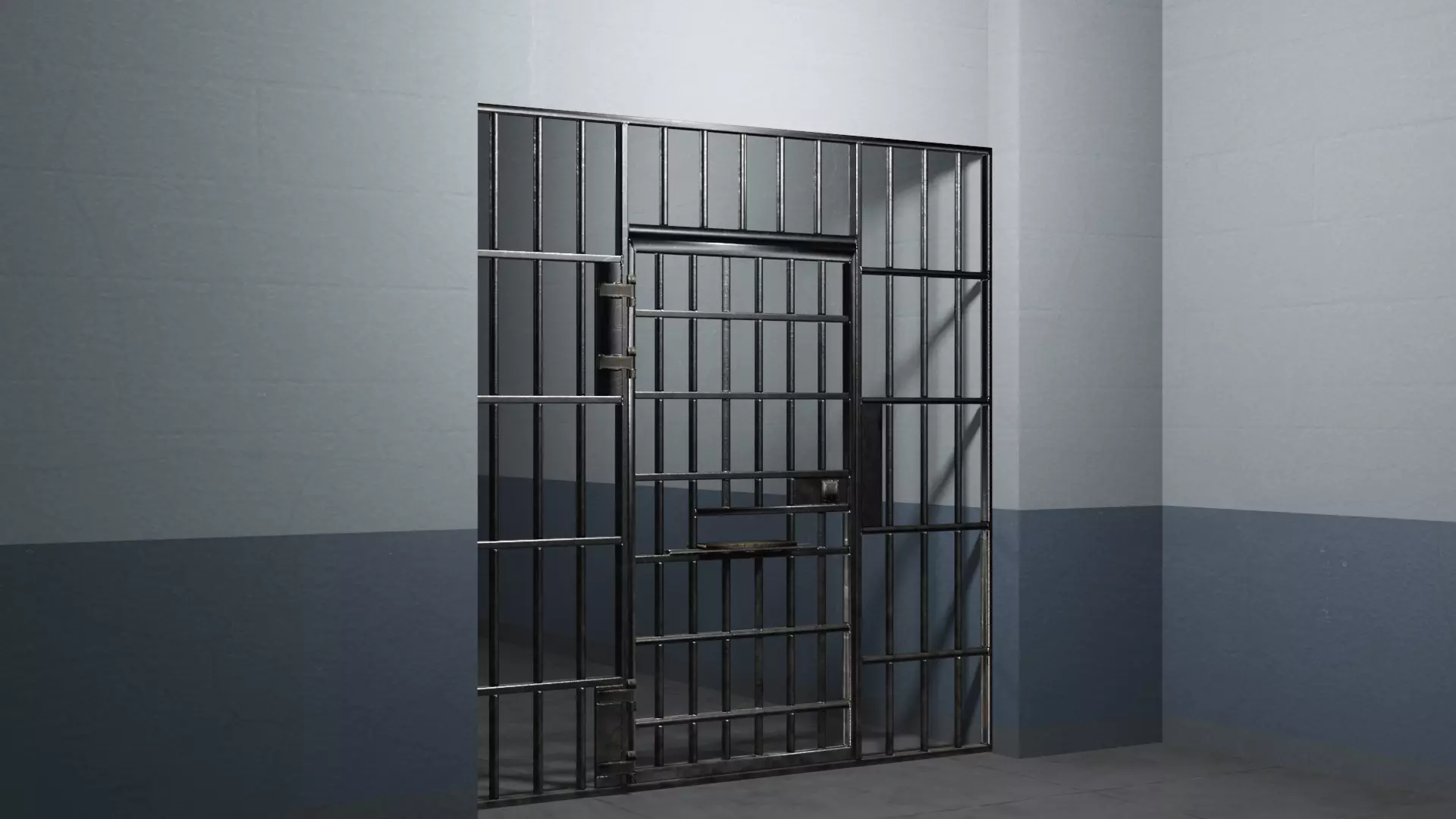 Prison bar door - PBR Game Ready low-poly 3D model Low-poly 3D model_0
