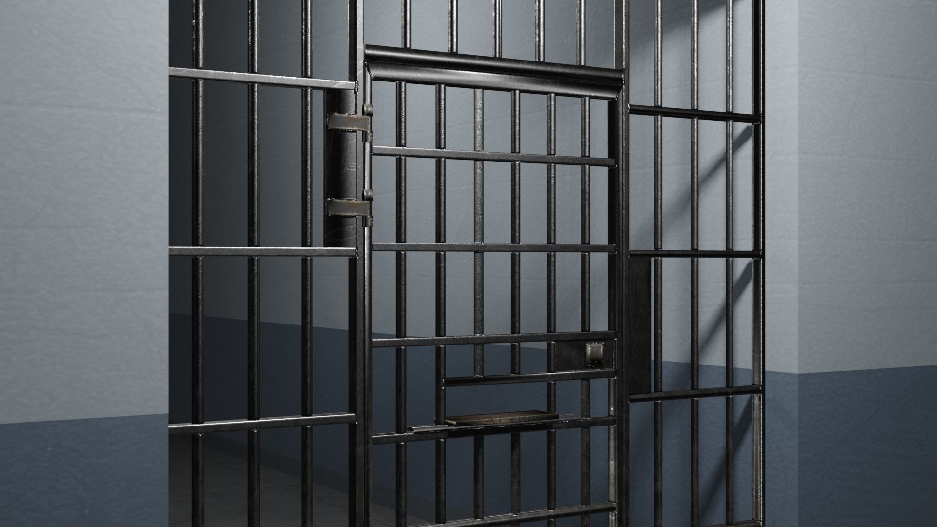 Prison bar door - PBR Game Ready low-poly 3D model Low-poly 3D model_1