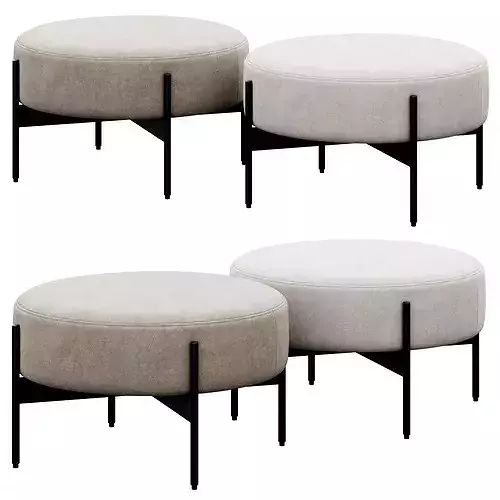 Macca Yarrow Ottoman by Arcticle 3D model 2