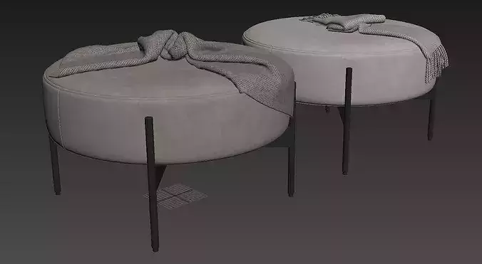 Macca Yarrow Ottoman by Arcticle 3D model 7