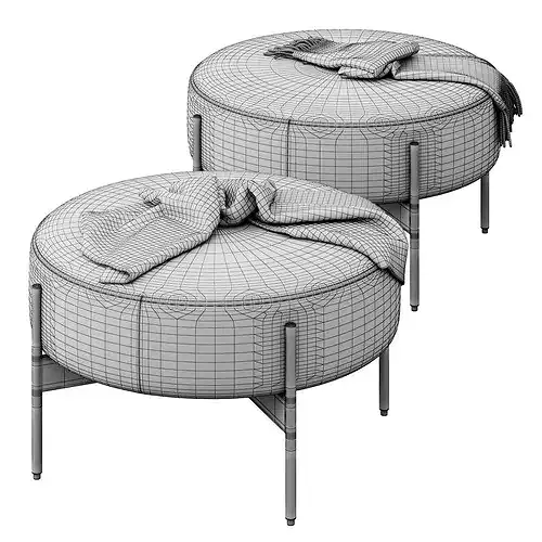 Macca Yarrow Ottoman by Arcticle 3D model 4