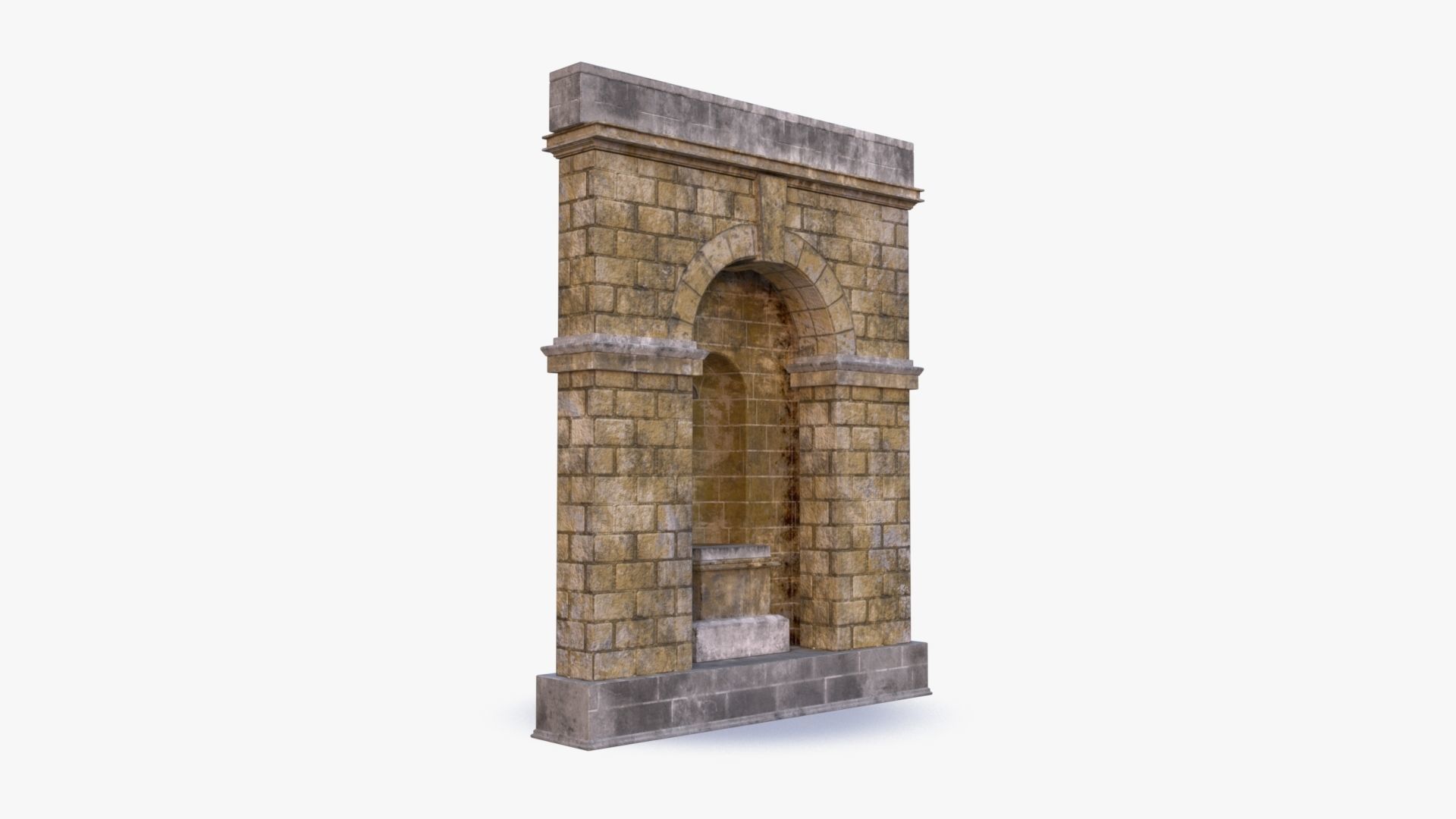 arched Door 0002 Low-poly 3D model_10