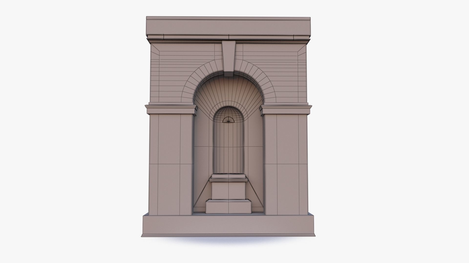 arched Door 0002 Low-poly 3D model_19