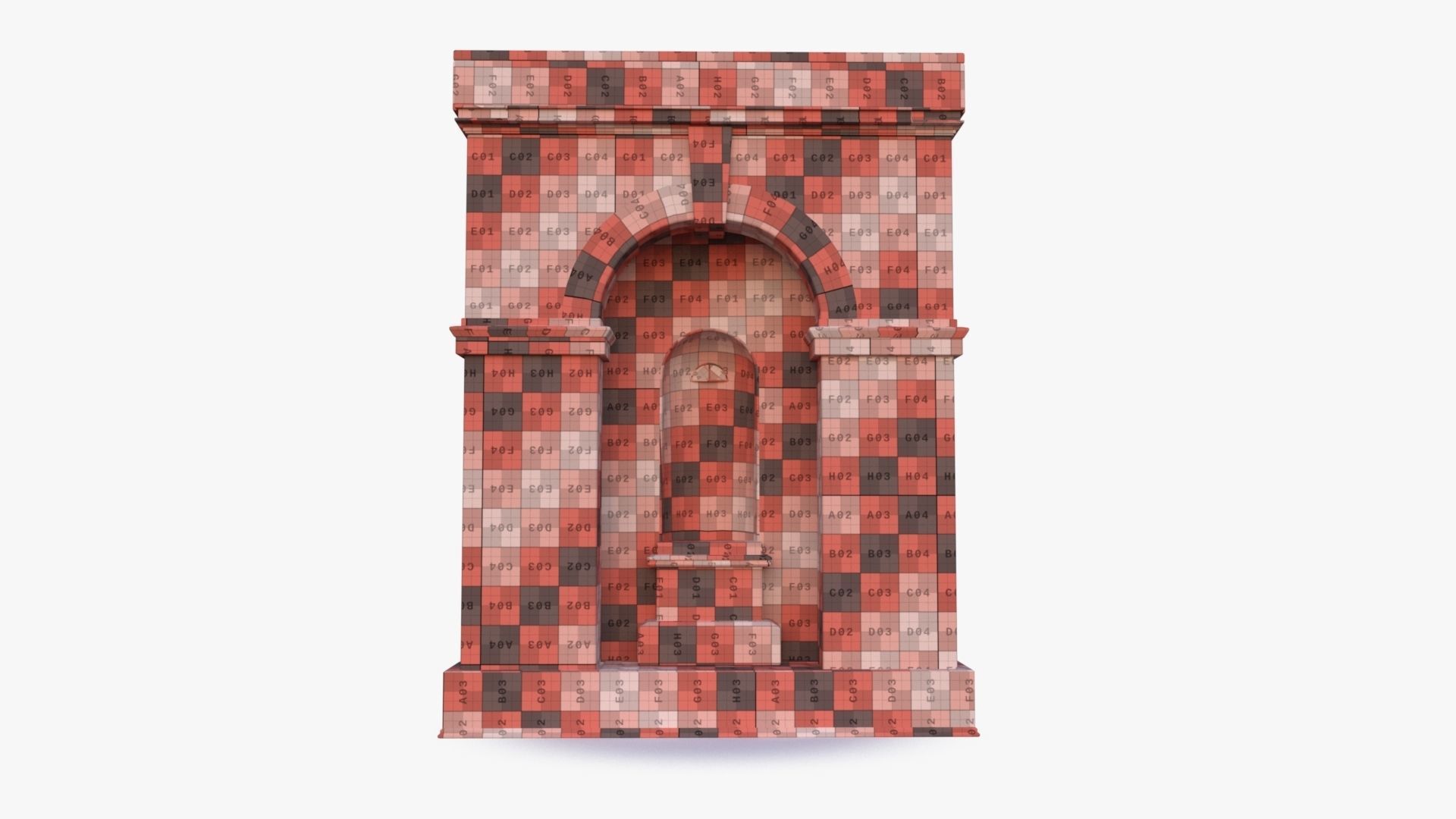 arched Door 0002 Low-poly 3D model_15