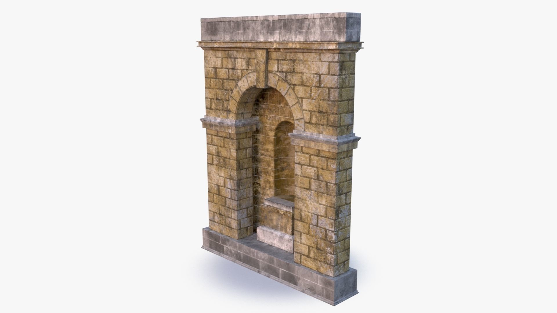arched Door 0002 Low-poly 3D model_1