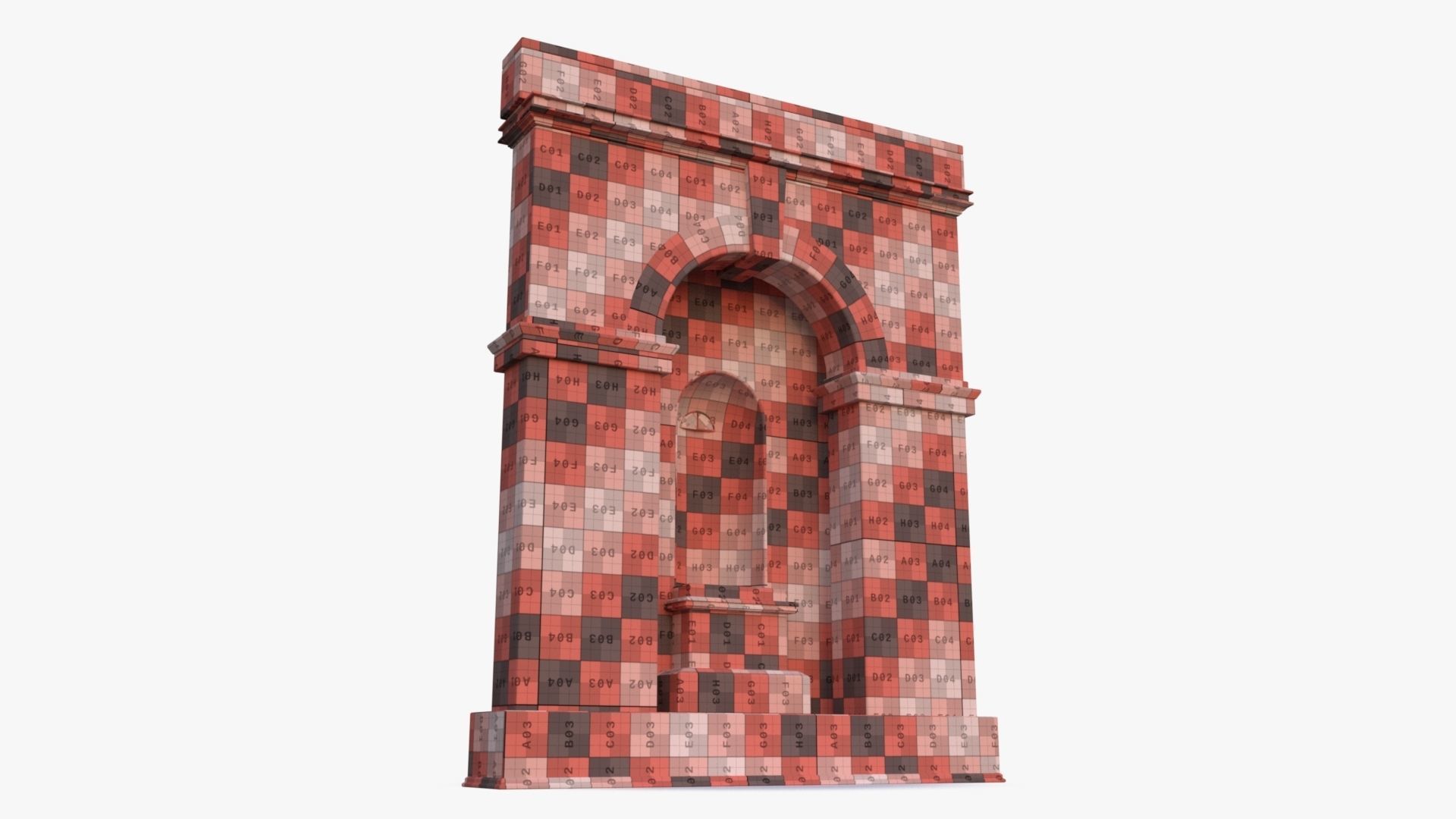 arched Door 0002 Low-poly 3D model_18
