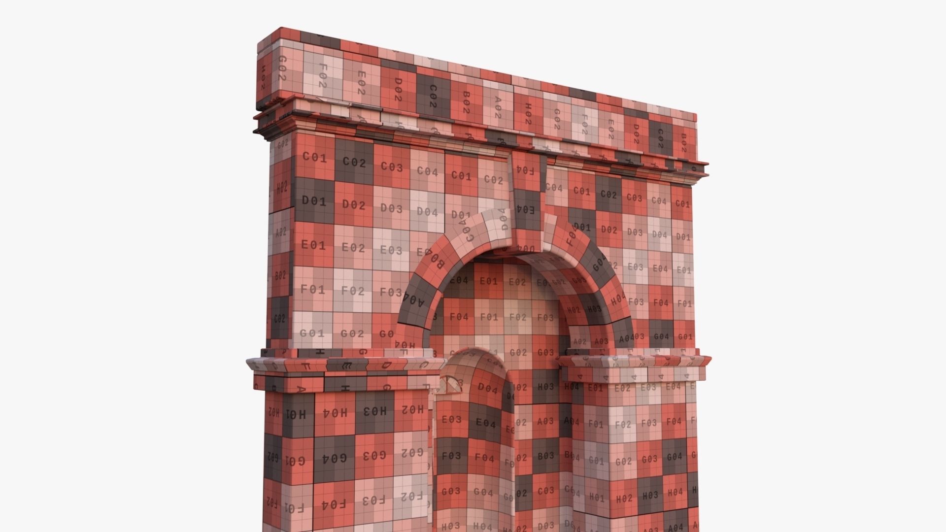 arched Door 0002 Low-poly 3D model_16