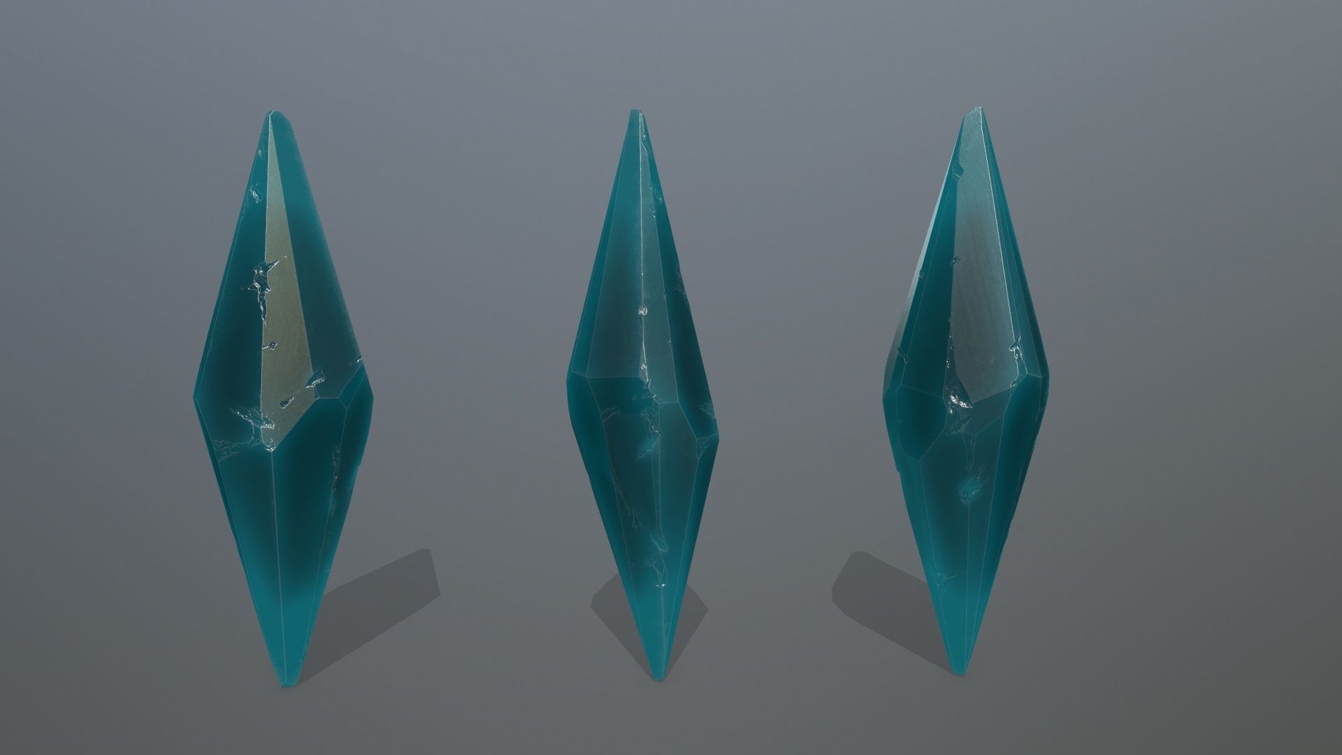 Crystal Set of crystals Low-poly 3D model_8