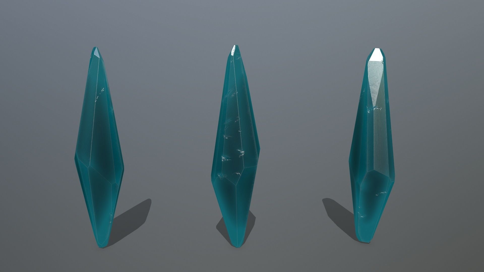 Crystal Set of crystals Low-poly 3D model_2