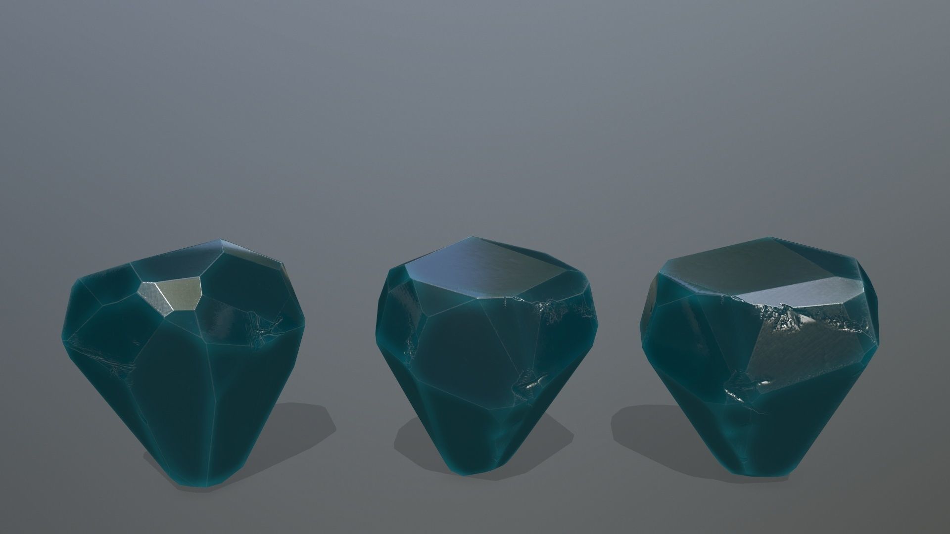 Crystal Set of crystals Low-poly 3D model_13