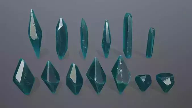 Crystal Set of crystals Low-poly 3D model