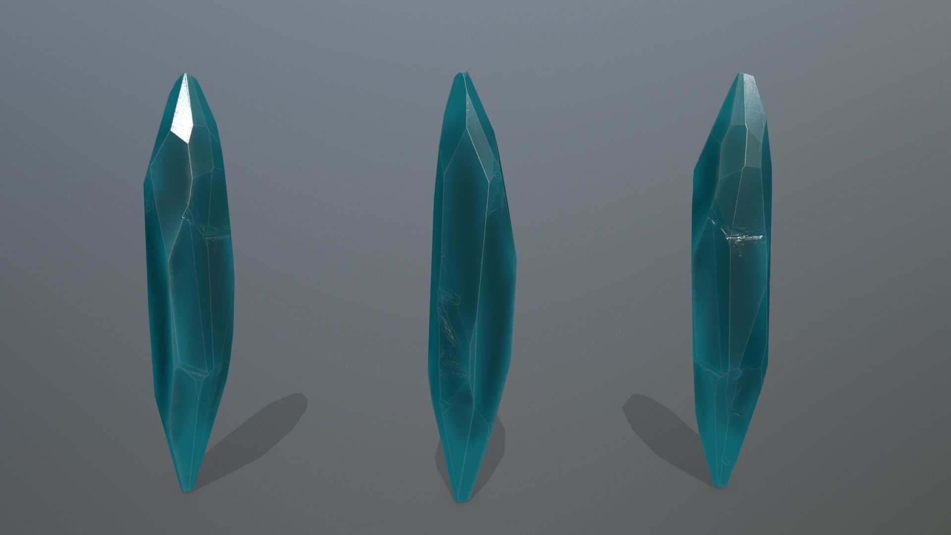 Crystal Set of crystals Low-poly 3D model_6