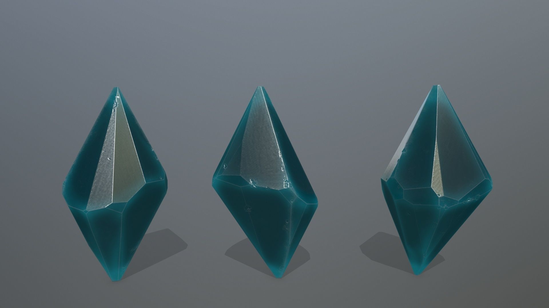 Crystal Set of crystals Low-poly 3D model_5