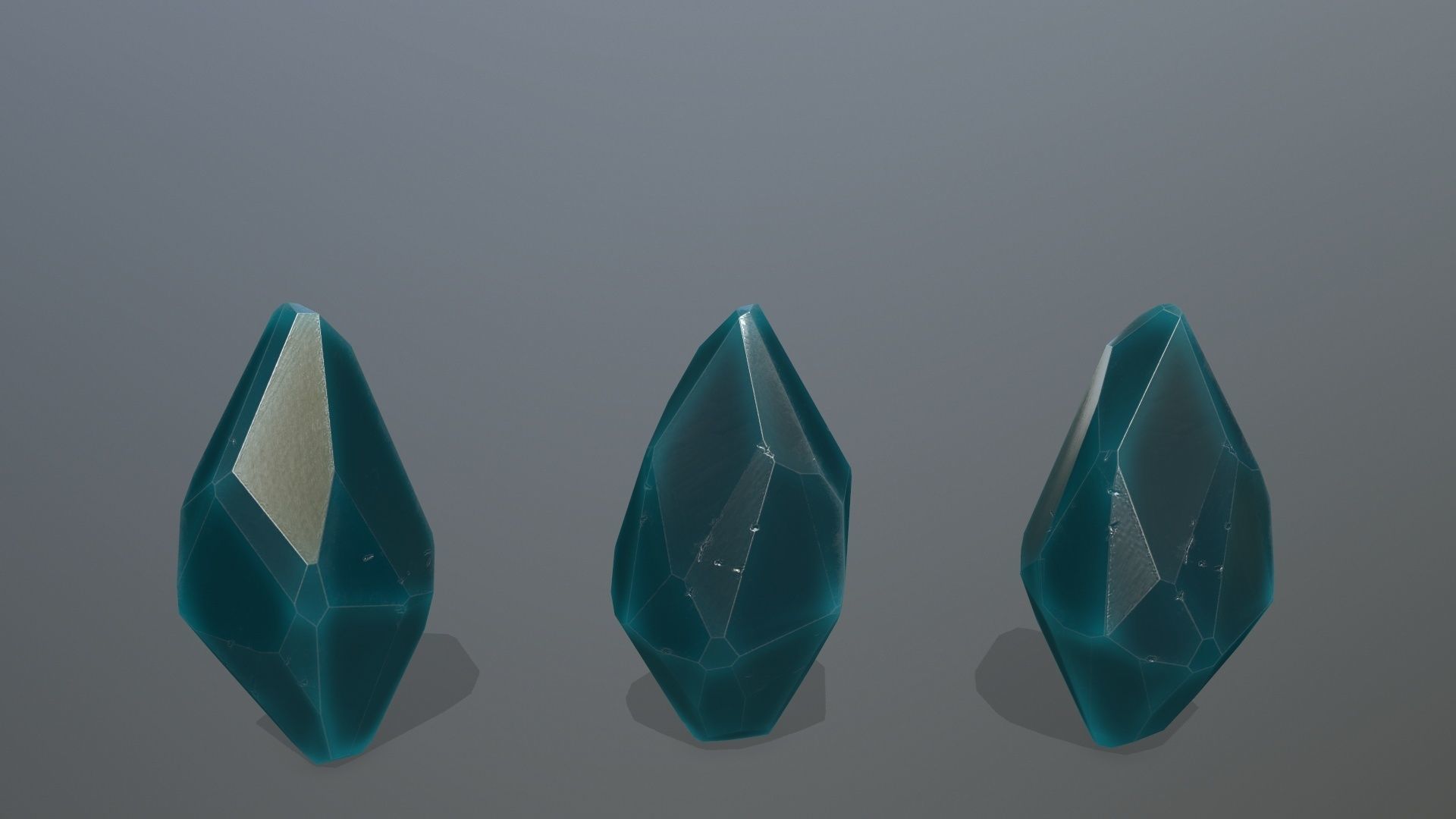 Crystal Set of crystals Low-poly 3D model_10