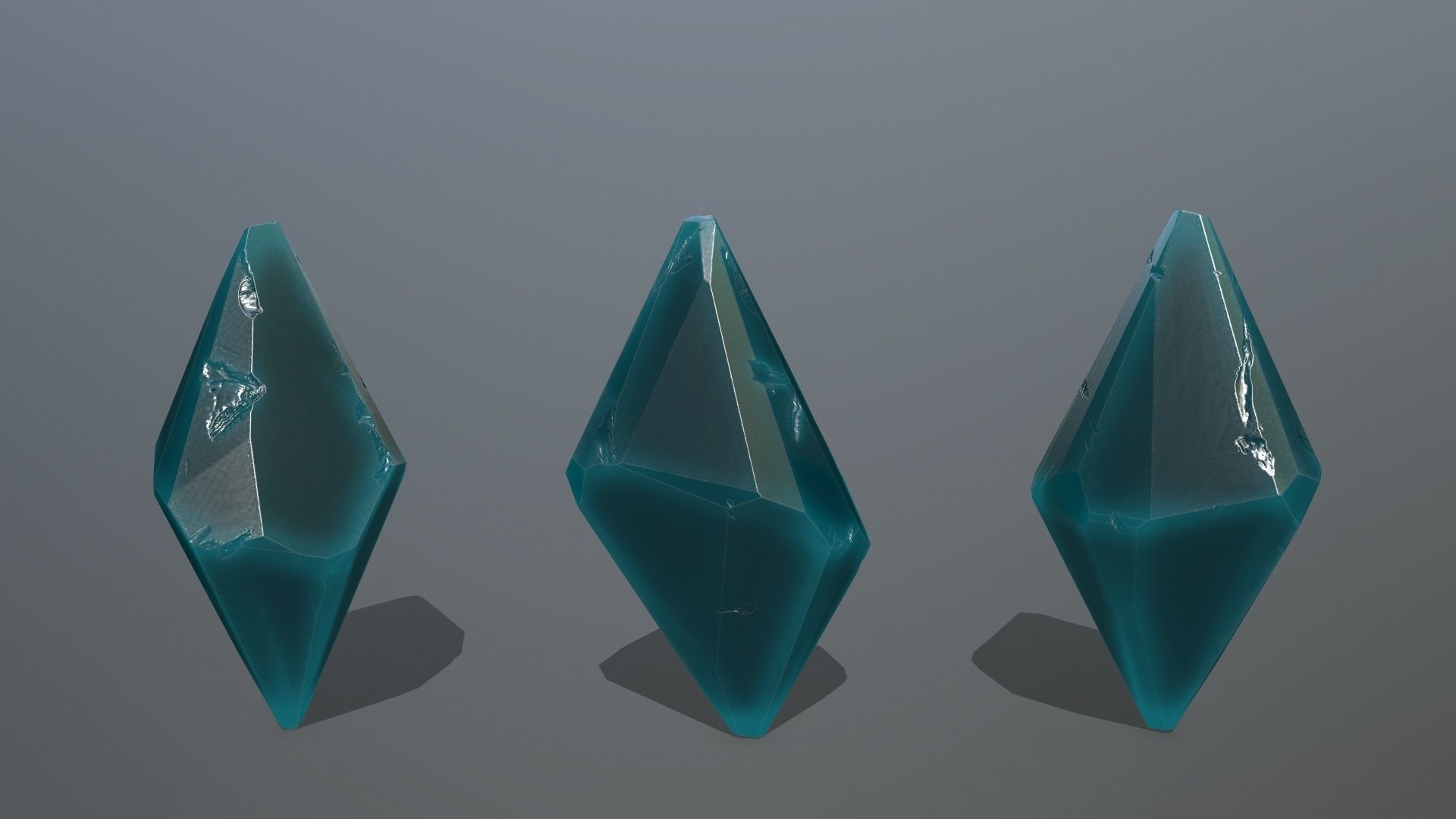 Crystal Set of crystals Low-poly 3D model_3