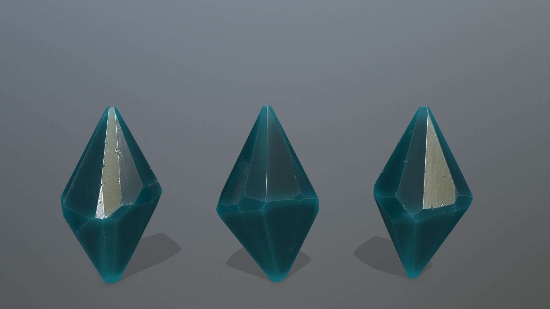 Crystal Set of crystals Low-poly 3D model_9