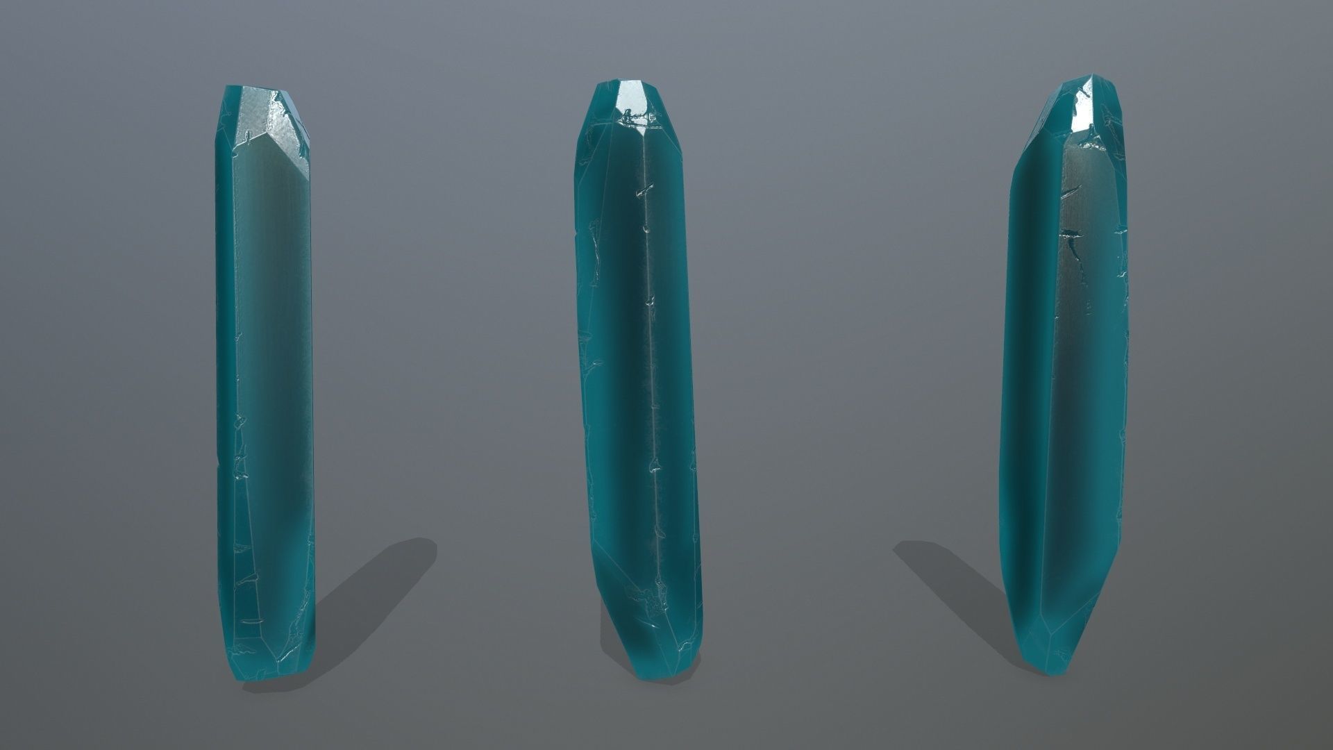 Crystal Set of crystals Low-poly 3D model_1