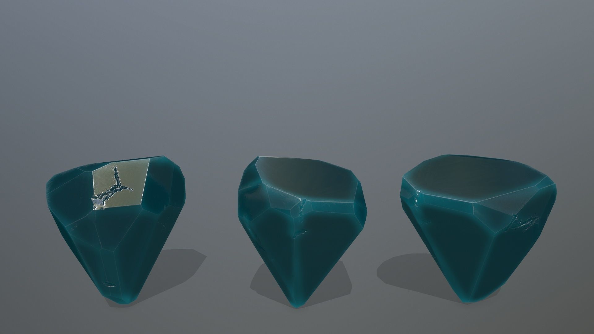 Crystal Set of crystals Low-poly 3D model_7