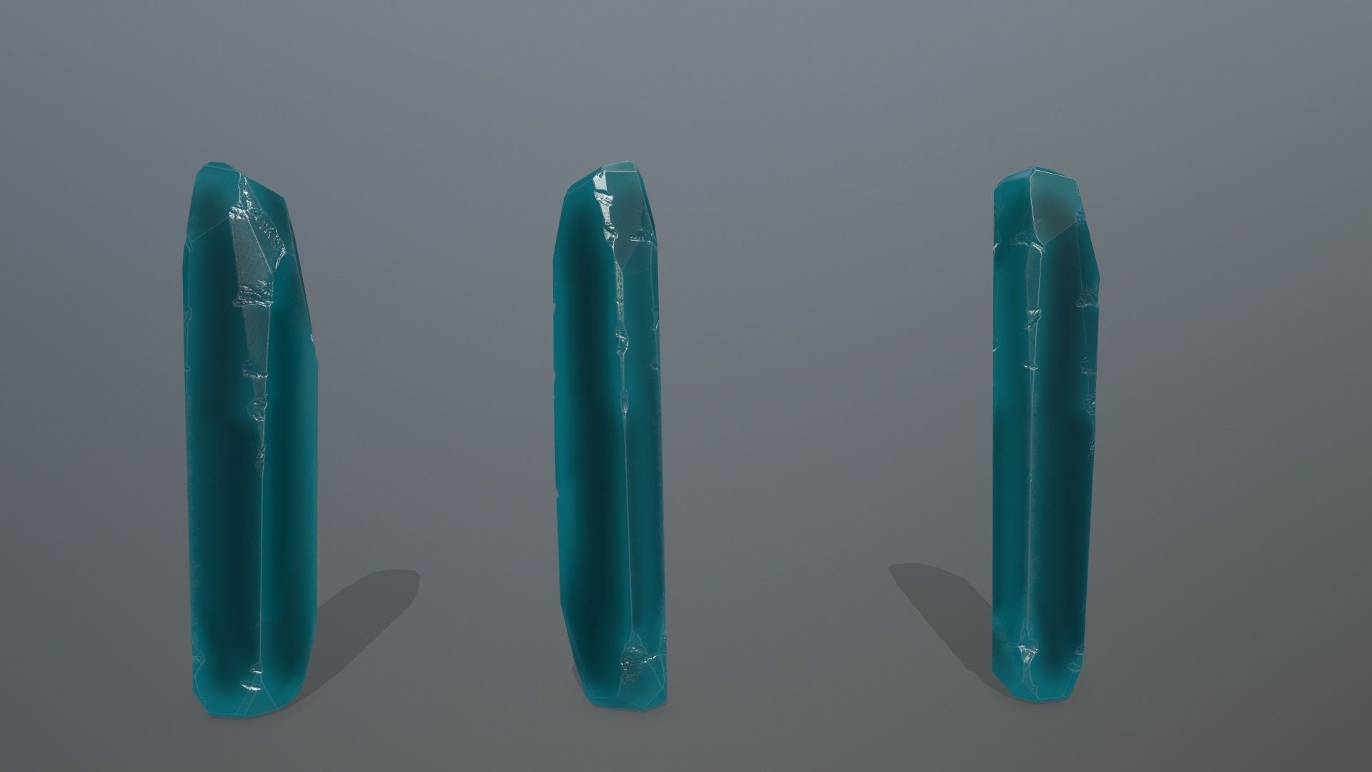 Crystal Set of crystals Low-poly 3D model_4