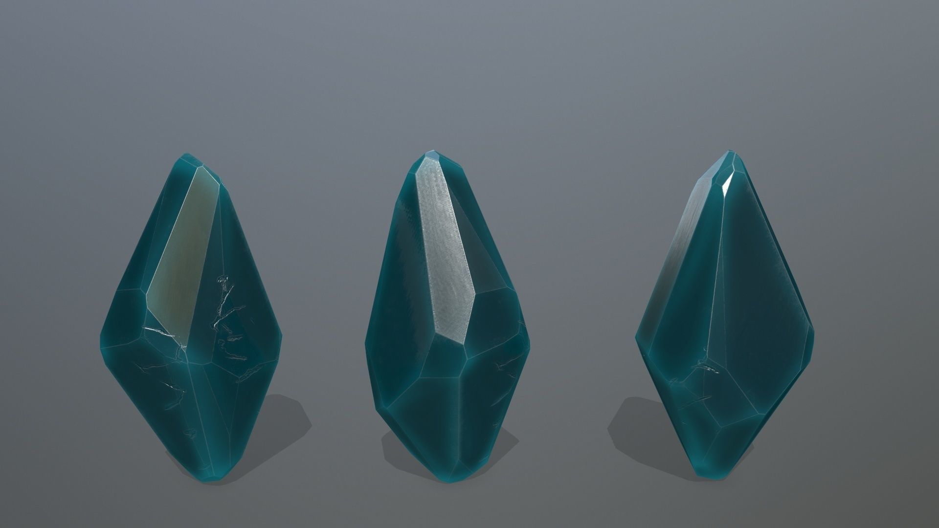 Crystal Set of crystals Low-poly 3D model_12