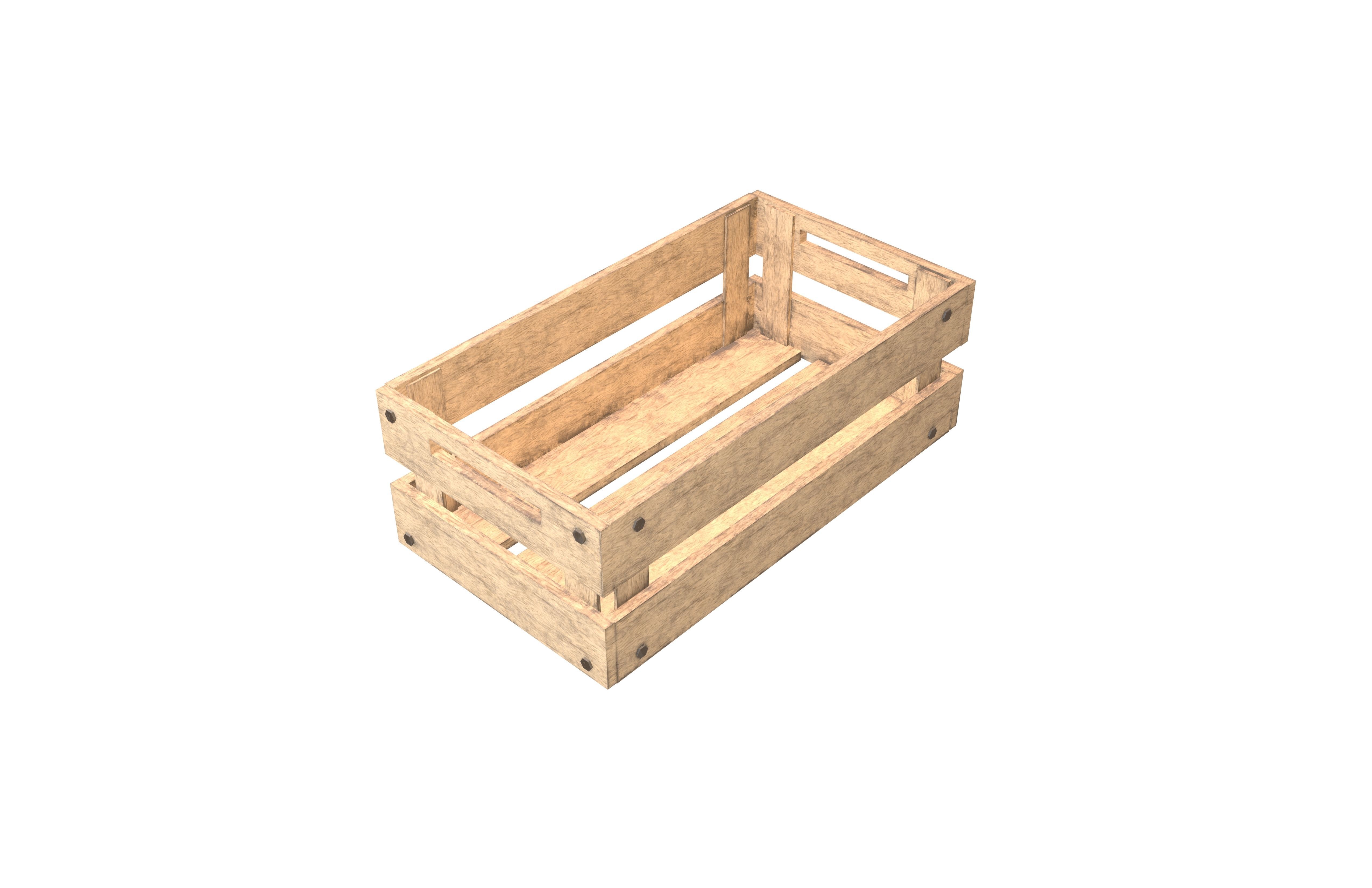 Empty Wooden Crates v1 002 Low-poly 3D model_2