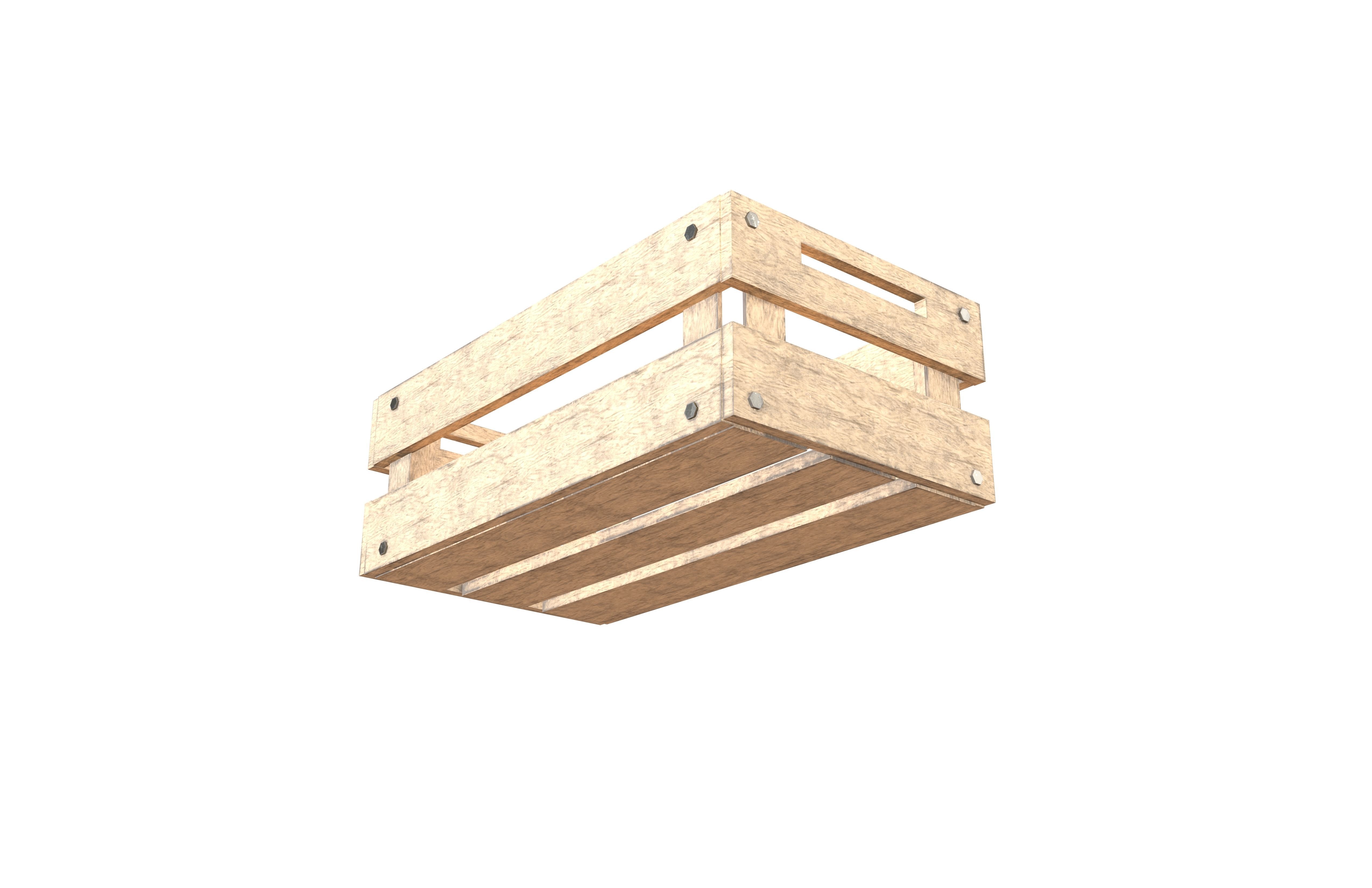 Empty Wooden Crates v1 002 Low-poly 3D model_3