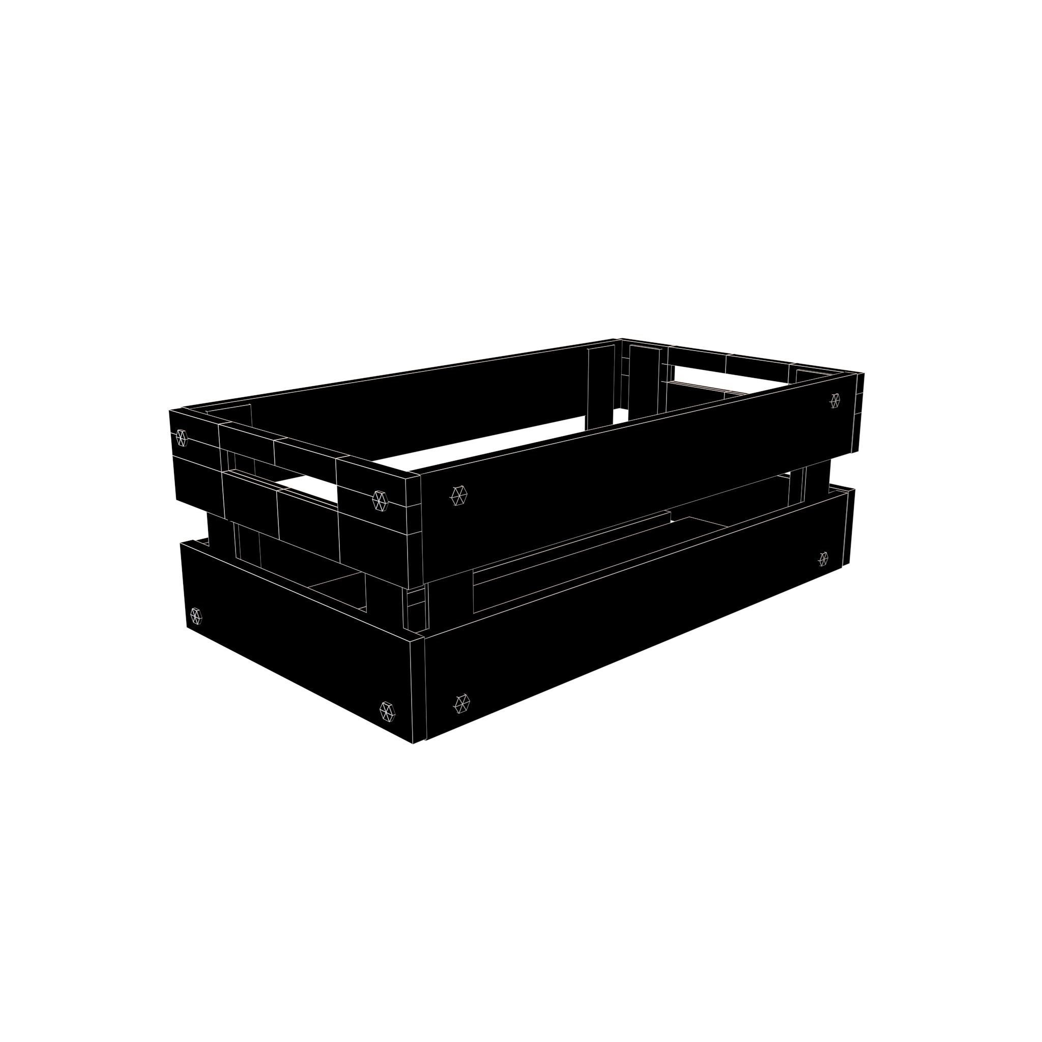 Empty Wooden Crates v1 002 Low-poly 3D model_7