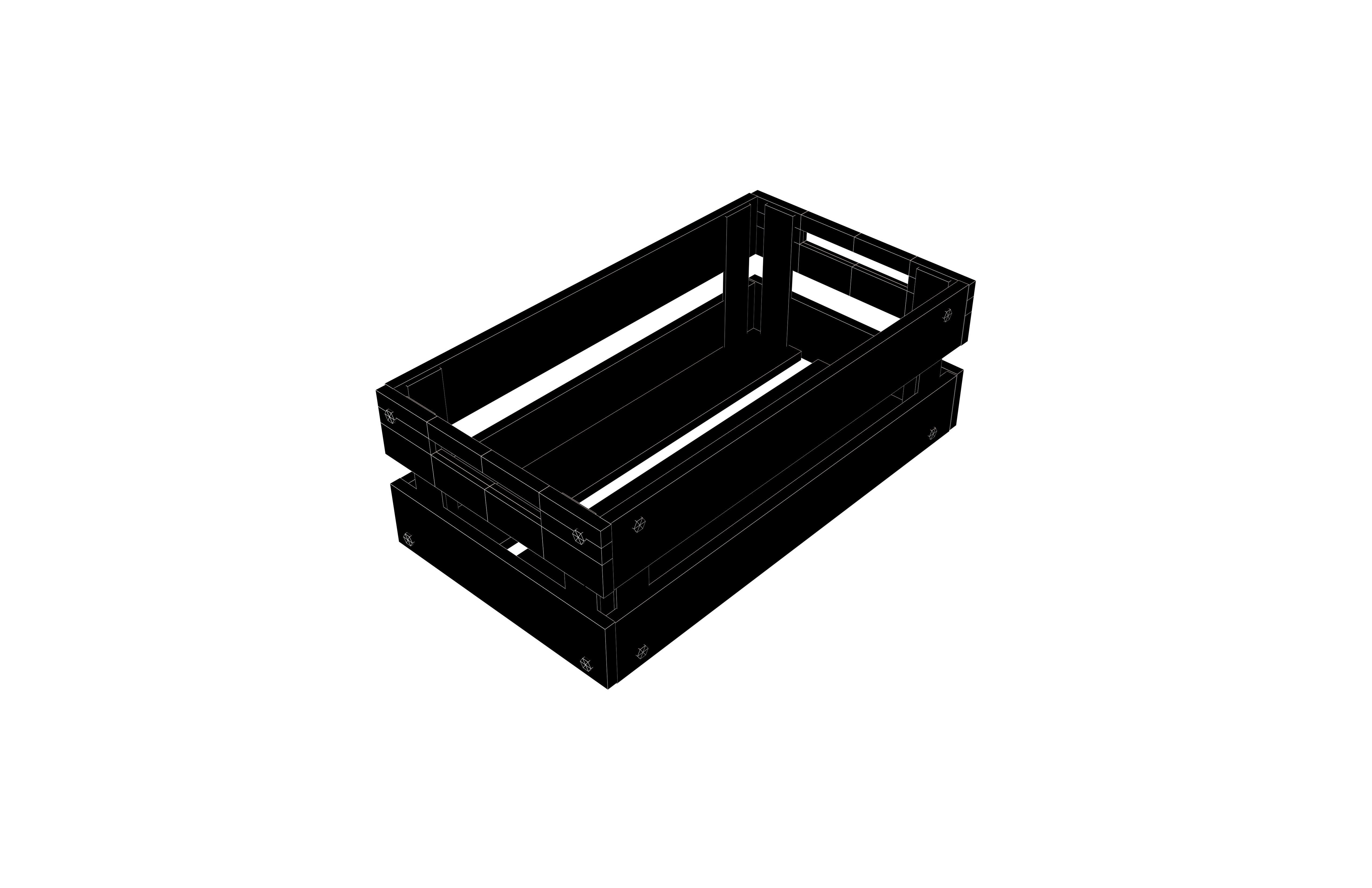 Empty Wooden Crates v1 002 Low-poly 3D model_5