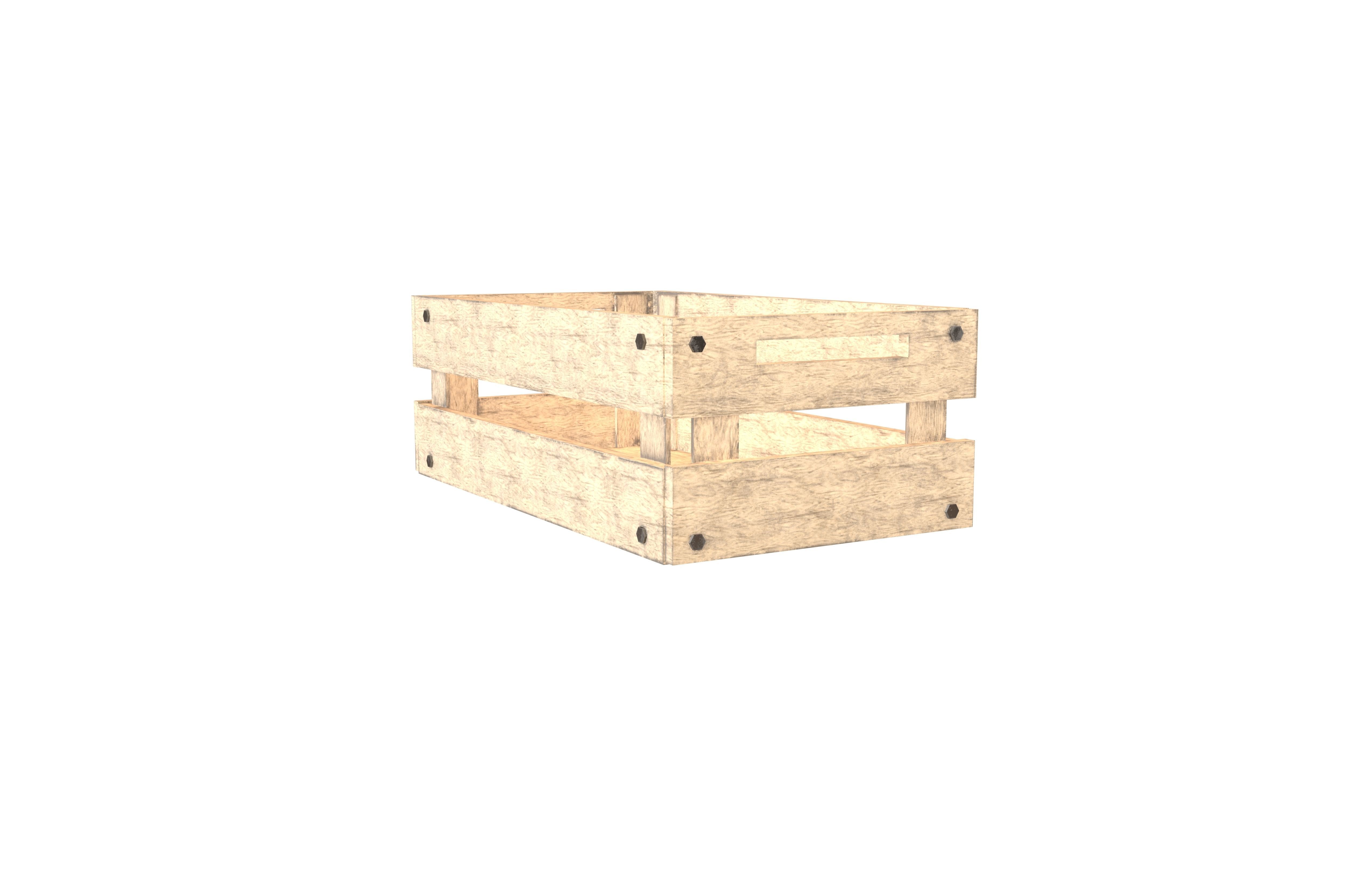 Empty Wooden Crates v1 002 Low-poly 3D model_1