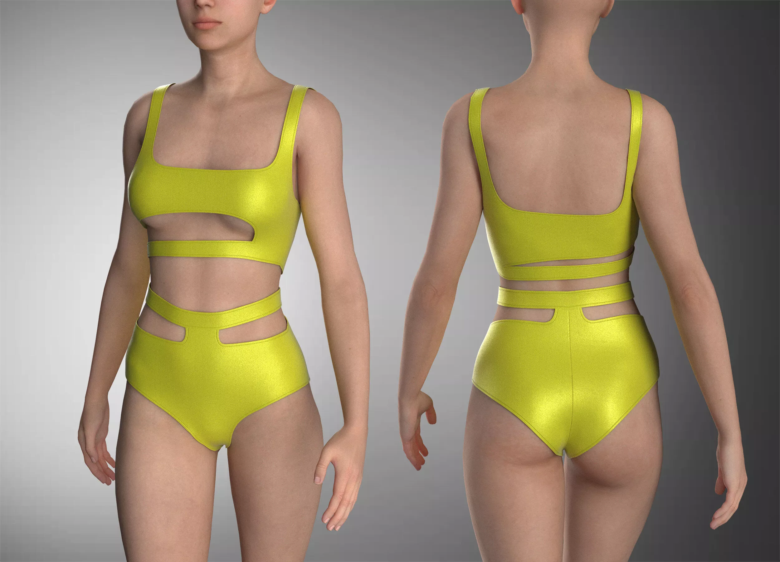 YELLOW SWIMWEAR 3D model