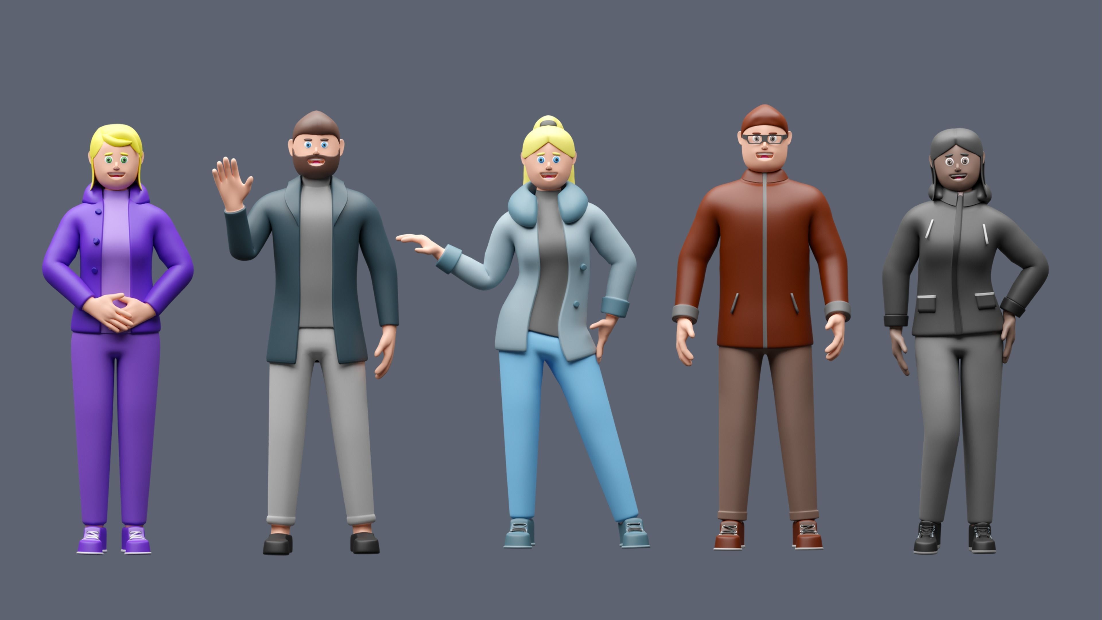 Cartoon characters 1 02 Low-poly 3D model_4