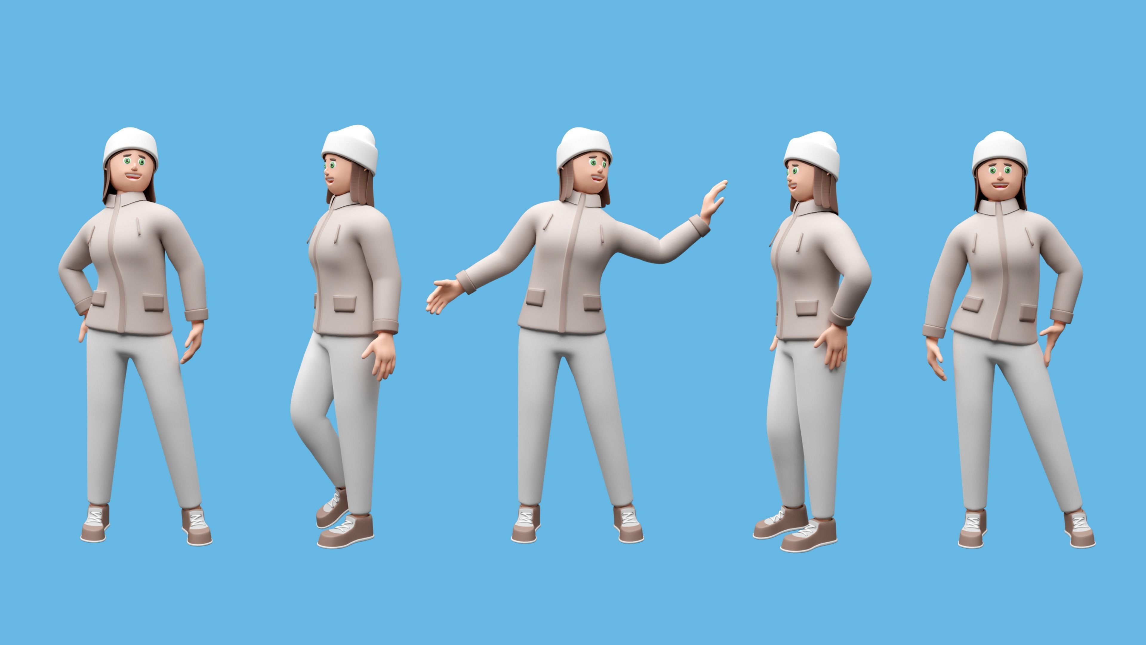 Cartoon characters 1 02 Low-poly 3D model_7