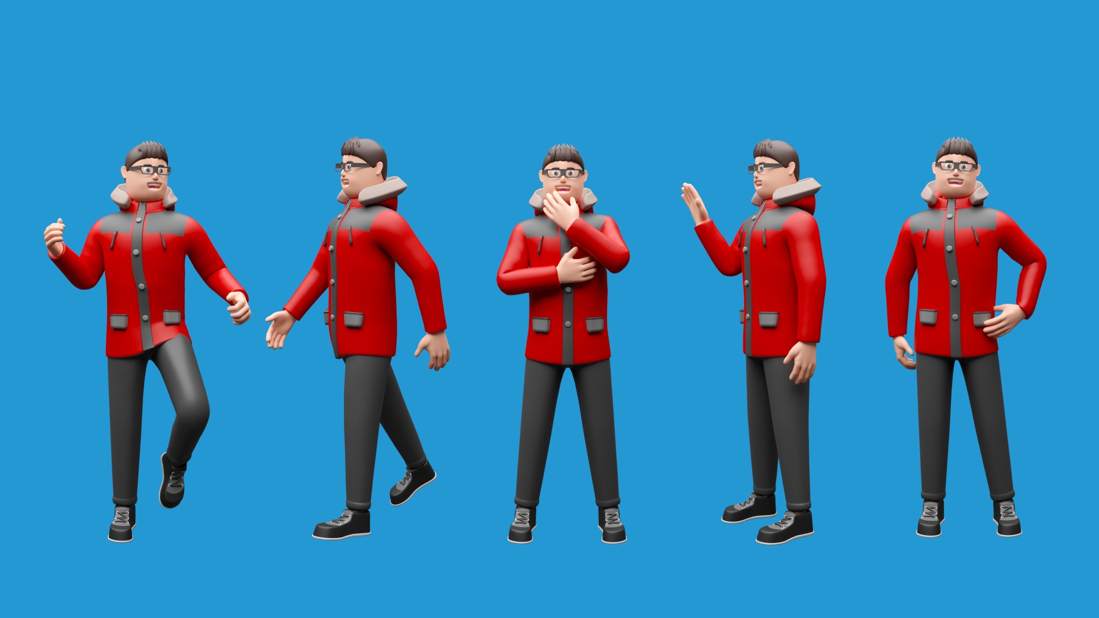 Cartoon characters 1 02 Low-poly 3D model_8