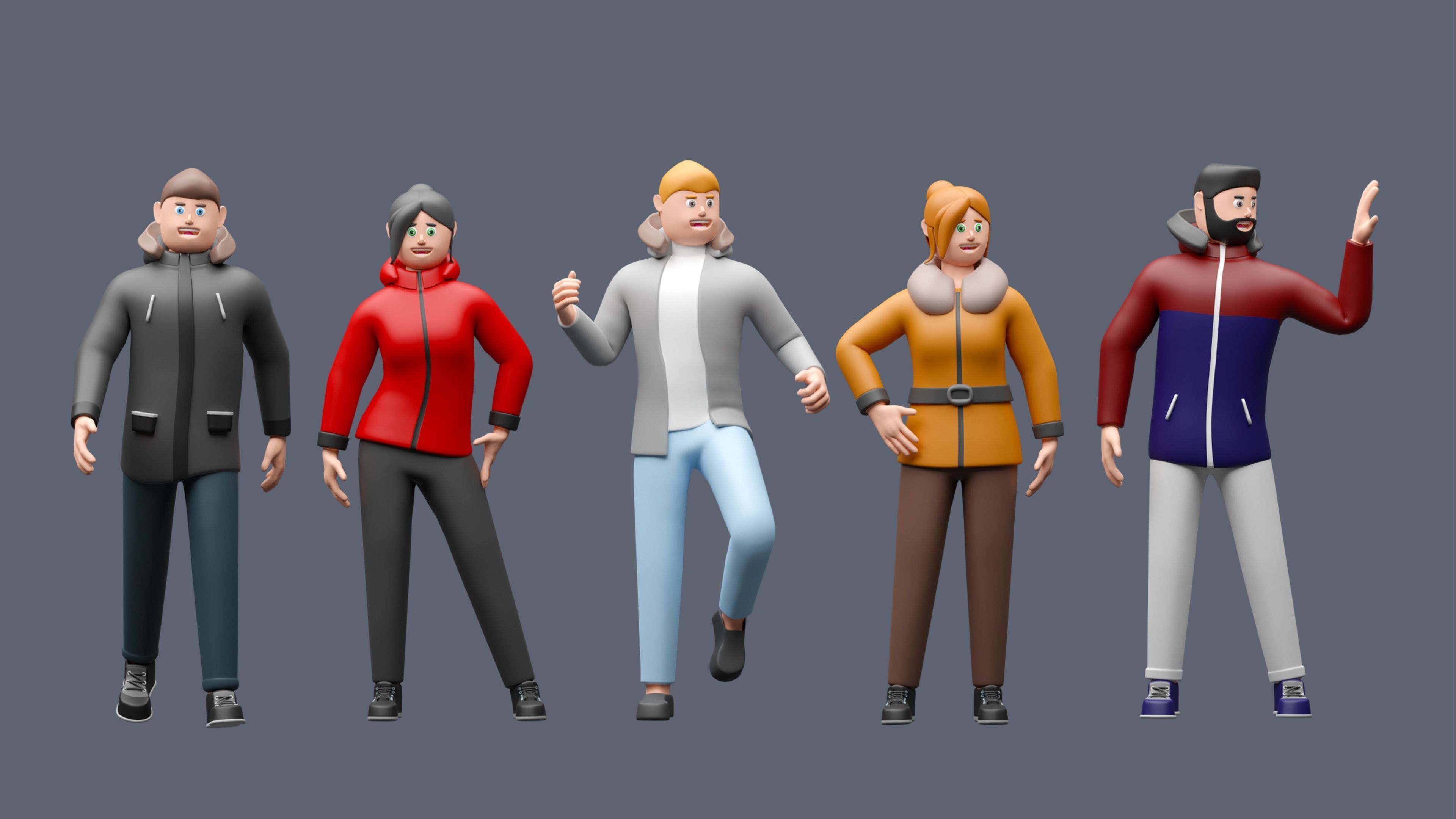 Cartoon characters 1 02 Low-poly 3D model_3