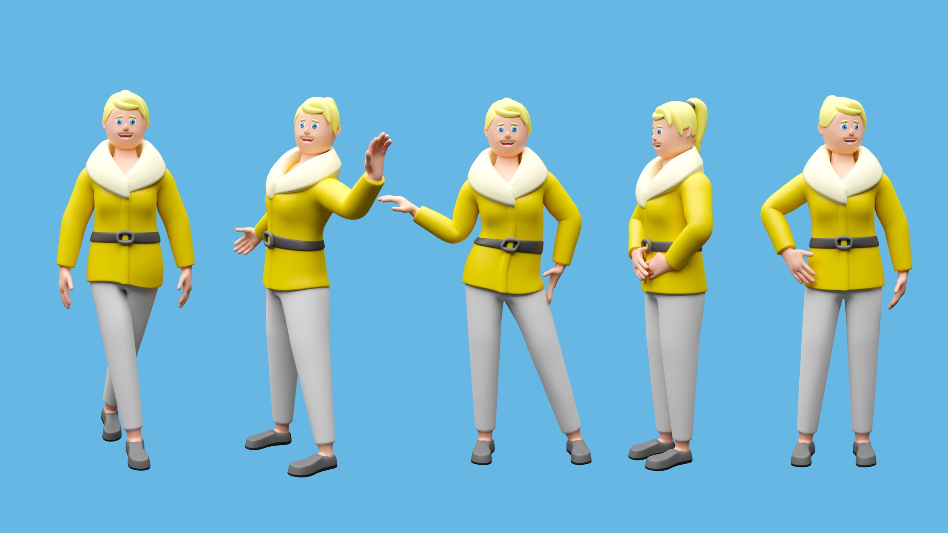 Cartoon characters 1 02 Low-poly 3D model_9
