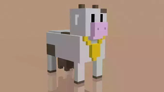Voxel Cow - Low Poly