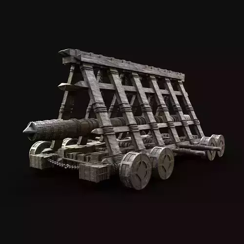  BATTERING RAM SIEGE ENGINE MEDIEVAL WAR MACHINE BATTLE Low-poly 3D model