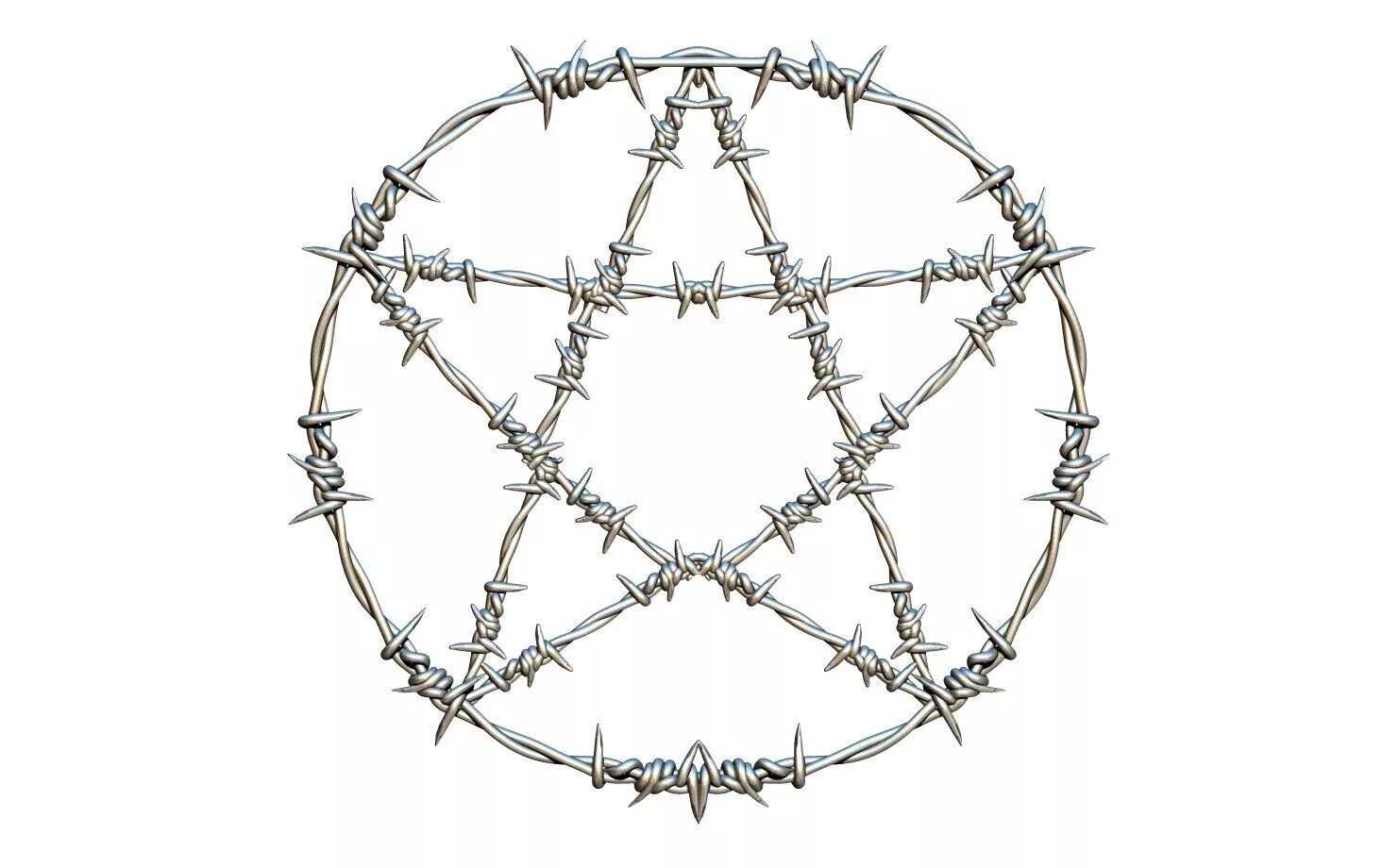 Pentargram pentacle symbol star circle wire 3D print model