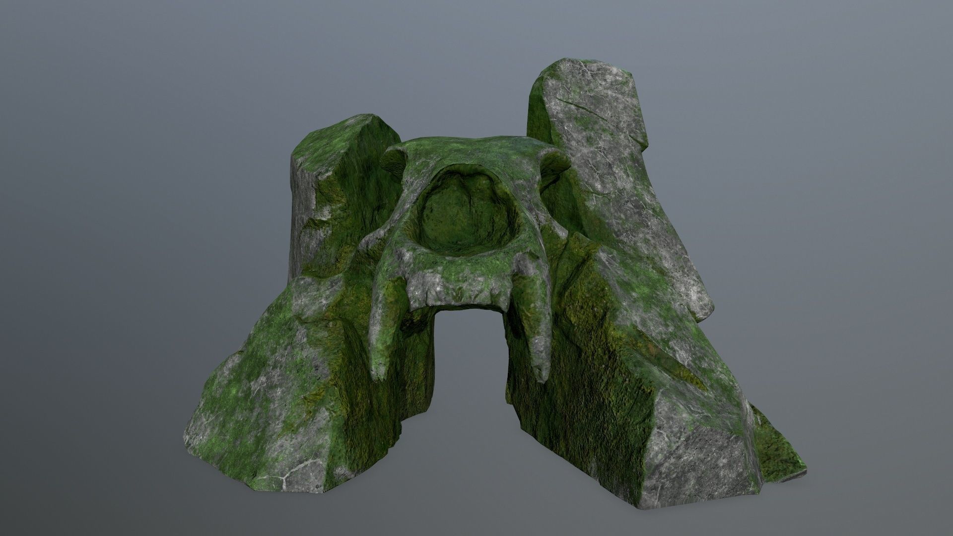 skull gate Low-poly 3D model_1