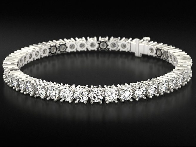 Tennis bracelet for a girl with diamonds 4mm 699 3D print model