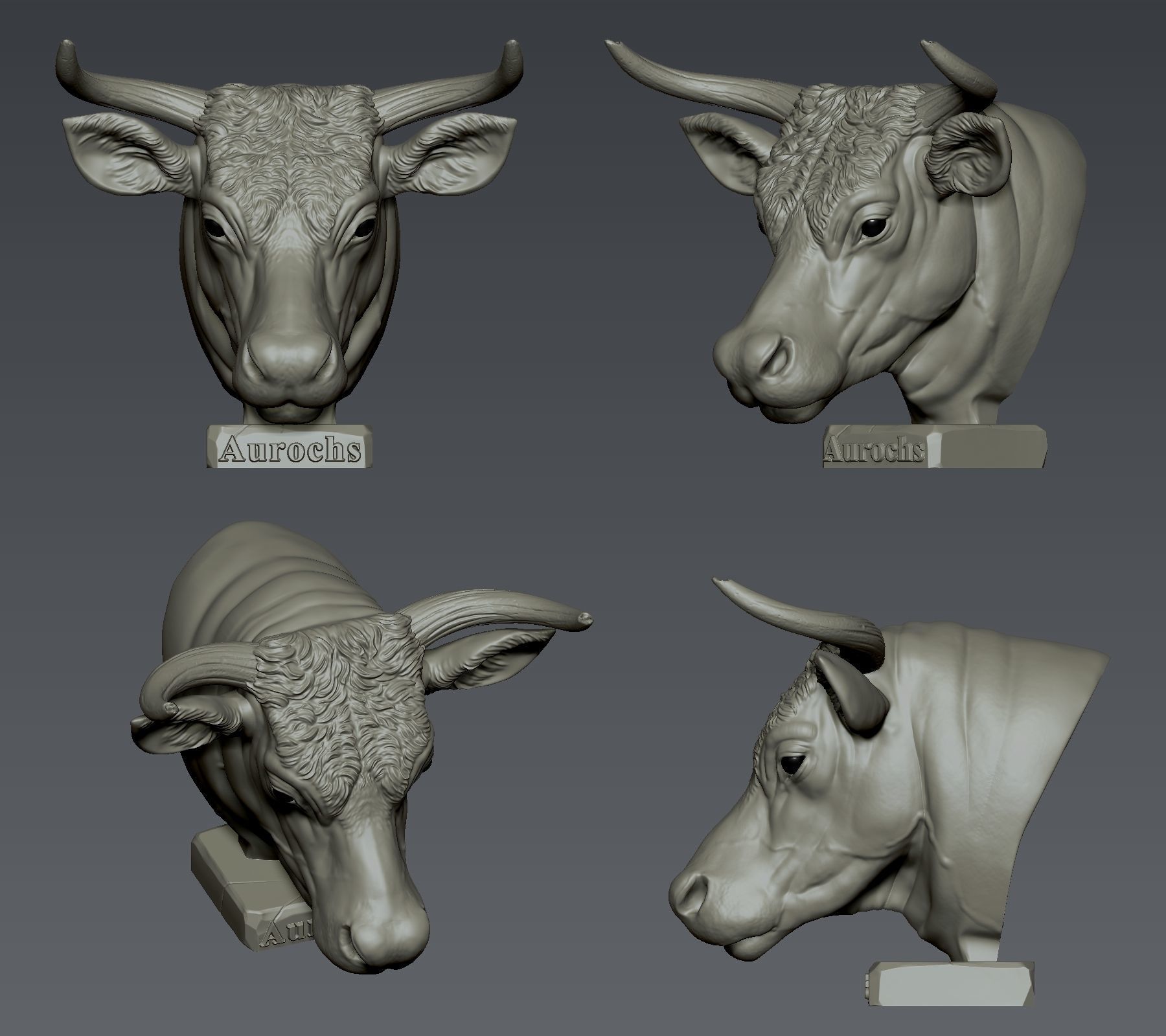 Aurochs Head 3D print model_1