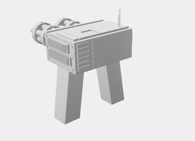 Chain Gun Fixed emplacement unit  3D print model