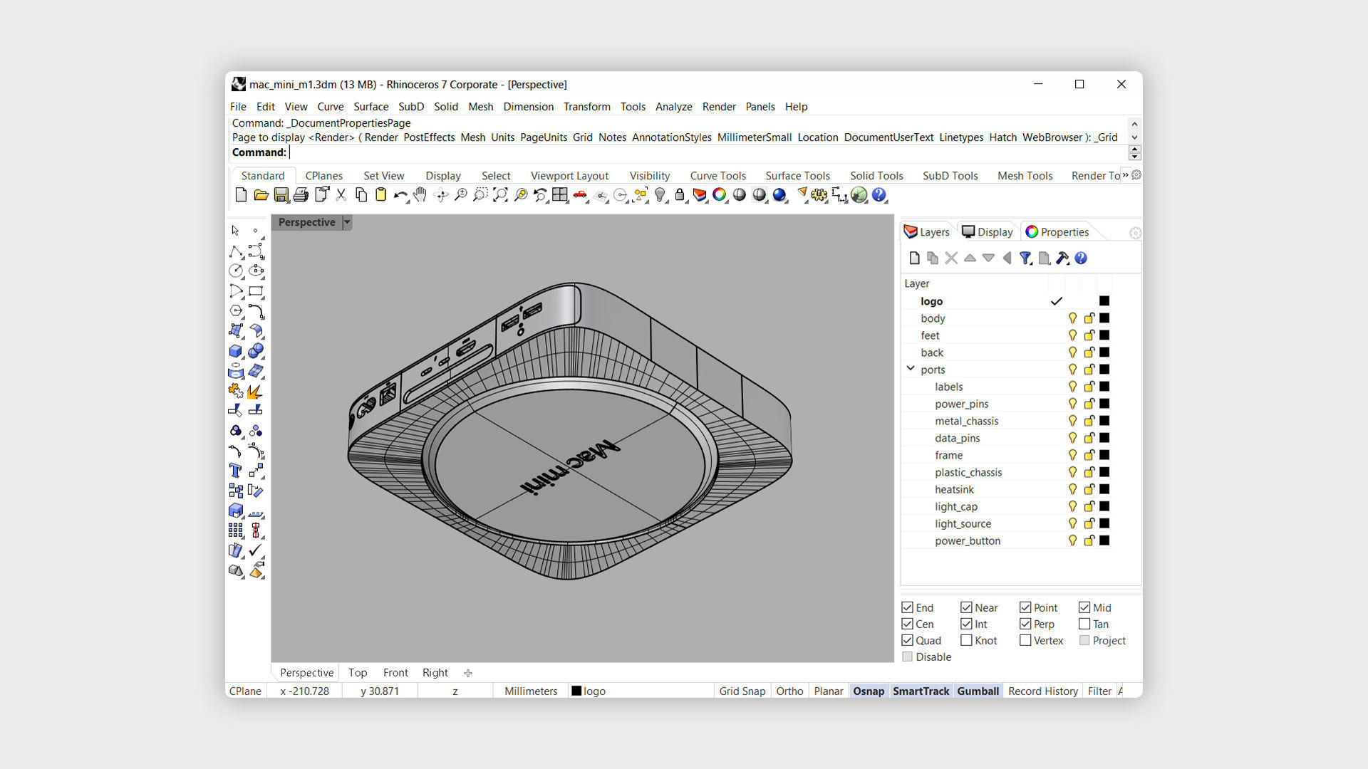 Mac mini Apple Silicon M1 2021 Desktop Computer 3D model_9