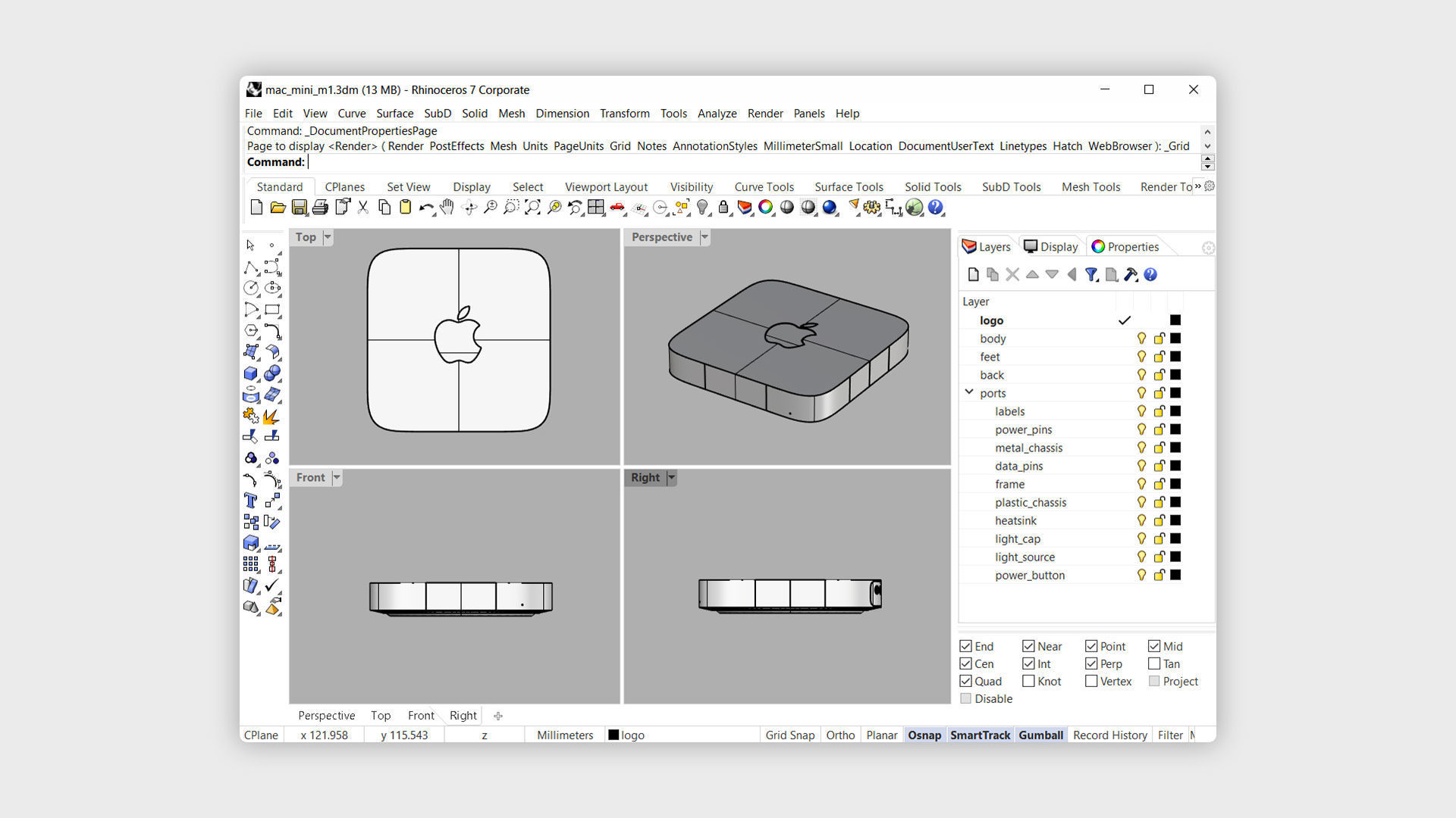 Mac mini Apple Silicon M1 2021 Desktop Computer 3D model_8
