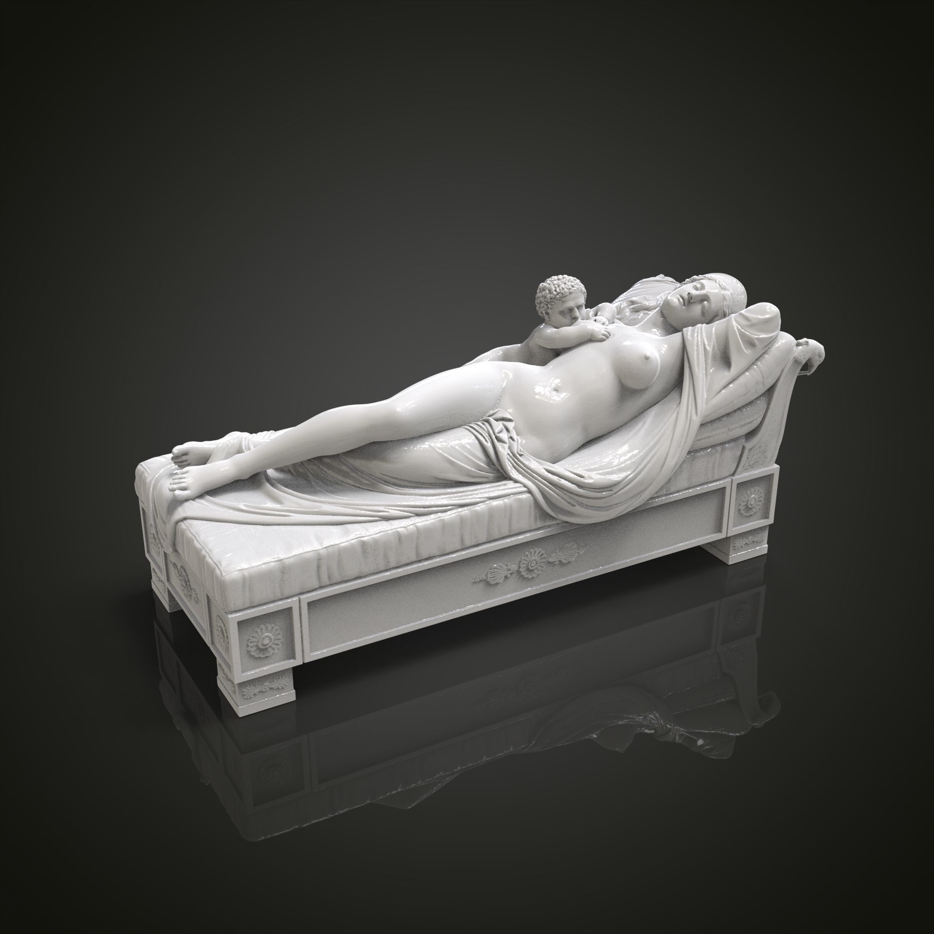 Juno with the Infant Hercules 3D print model_1