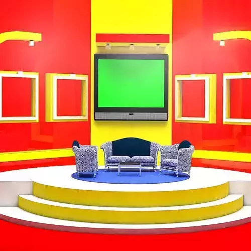 virtual studio talk show room 3d model chat room