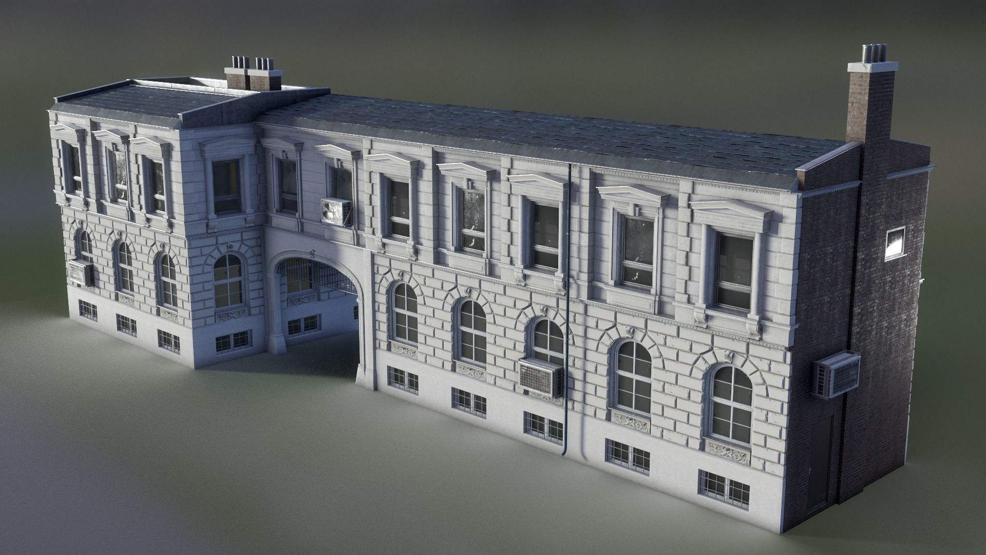 European Building 05 Low-poly 3D model_2