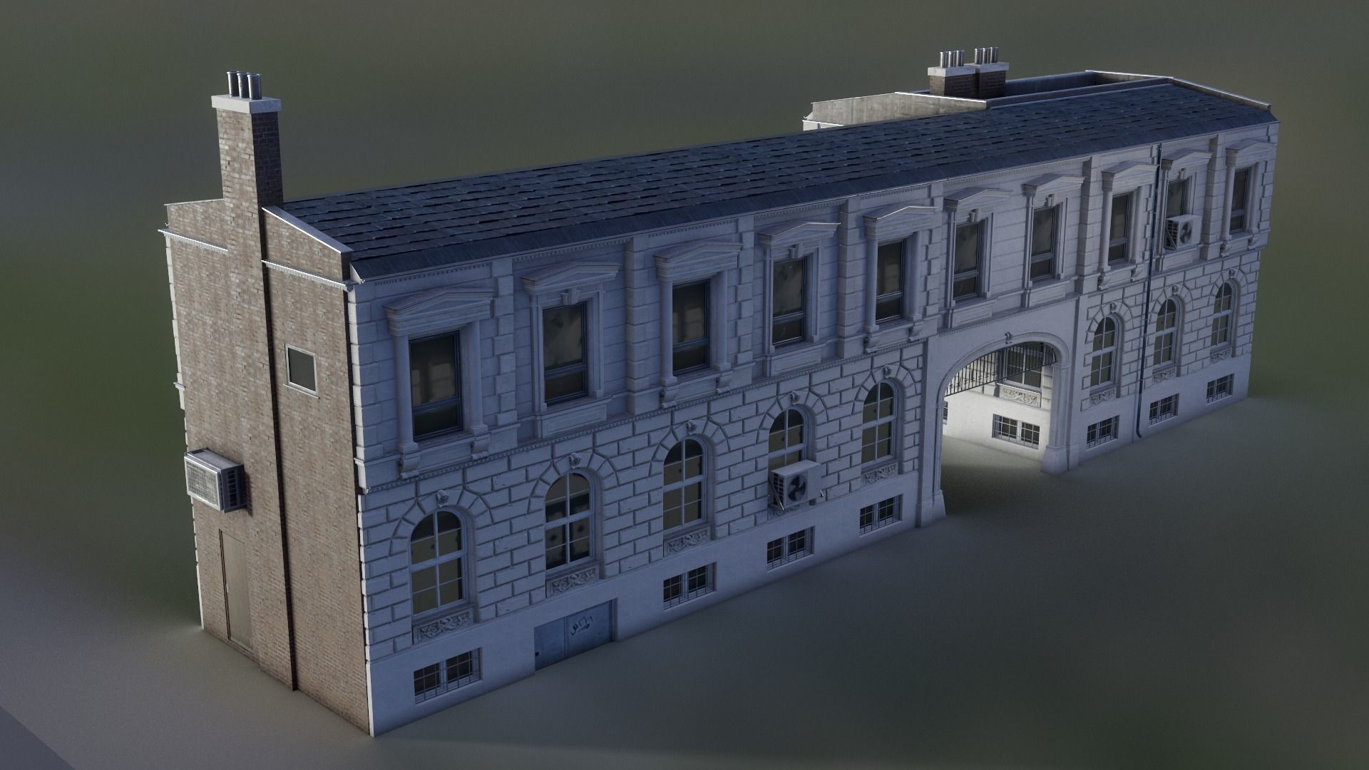 European Building 05 Low-poly 3D model_1