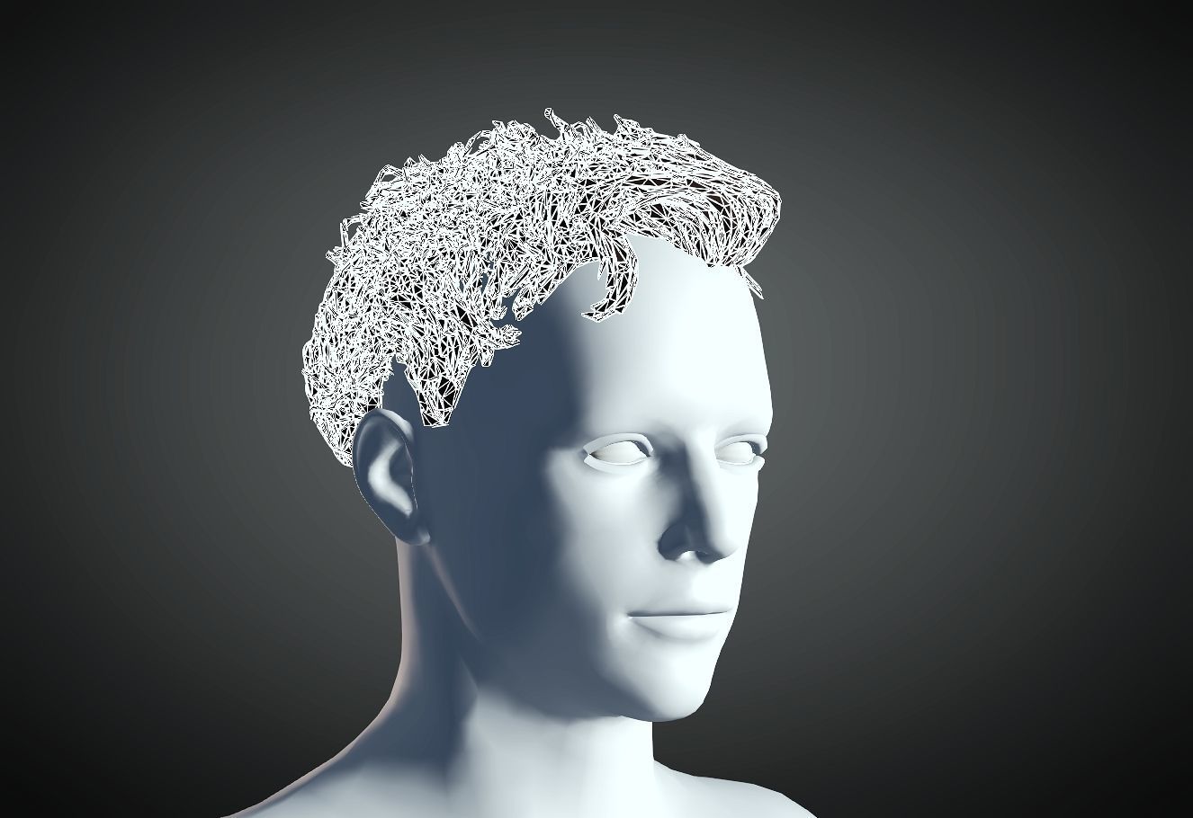 3D Hair style for Man 03 3D print model_2